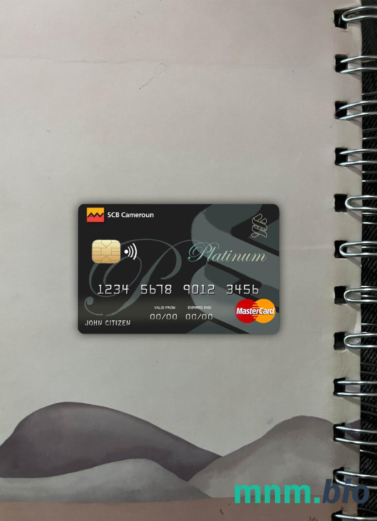 Cameroon SCB bank wygląd zdjęcia mastercard skan PSD + zdjęcie